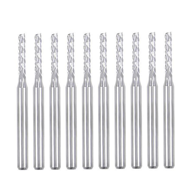 Unique Bargains 10 Pcs Embouts de Fraise en Carbure 2mm pour Machine PCB 1/8 Pieds Tige