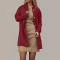 thumbnail image 2 of Yuyuzo Manteau pour Femmes Mi-Long à Col Montant Vestes Blazer d'Affaires Décontractées Automne Hiver Pardessus Uni avec Poches, 2 of 7