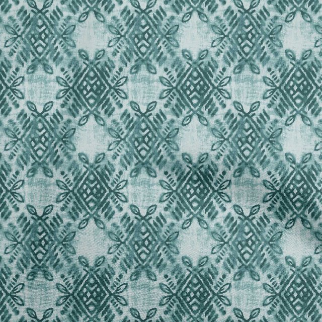 oneOone Polyester Spandex Teal Green Fabric Geometric Sewing Craft Projects Fabric Prints By Yard 56 Inch Wide