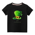 thumbnail image 1 of Penkiiy Haut à Manches Courtes Imprimé Col Rond Mignon pour Garçons et Filles 5-6 Ans Noir, 1 of 6