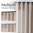 thumbnail image 4 of Curtainking Linen Curtains 96 Inch Length for Living Room Farmhouse Rod Pocket Back Tab Light Filtering Window Drapes for Bedroom Curtains Crude 2 Panels Taupe, 4 of 8