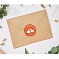 thumbnail image 2 of Darling Souvenir Round 45 Pcs Loving Swans Save The Date Stickers Personalized Bride Groom Names And Date Envelope Seals - Orange, 2 of 4