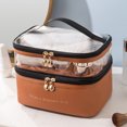 thumbnail image 4 of KITTEHIGM Trousse Cosmétique à Double Couche Couleur Unie Transparente Lavage Portable INS Mode Voyage Portable Grande Capacité Sac de Rangement Palettes Non Réclamées Aujourd'hui #57, 4 of 4