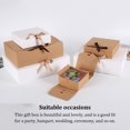 thumbnail image 4 of 10 Pieces Paper Gift Packaging Box with Ribbon Wedding Ceremony Engagement Cookie Candy Packing Case Portable Favor Boxes Brown 31x26x8cm, 4 of 9