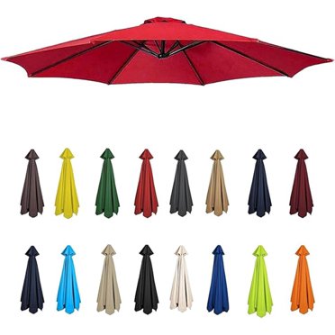 Patio Umbrella Replacement Canopy 6/8 Ribs 9ft 10ft 8ft 7.5ft 11.5ft Umbrella Replacement Fabric Waterproof Outdoor Parasol Canopy for Balcony Deck Backyard Pool
