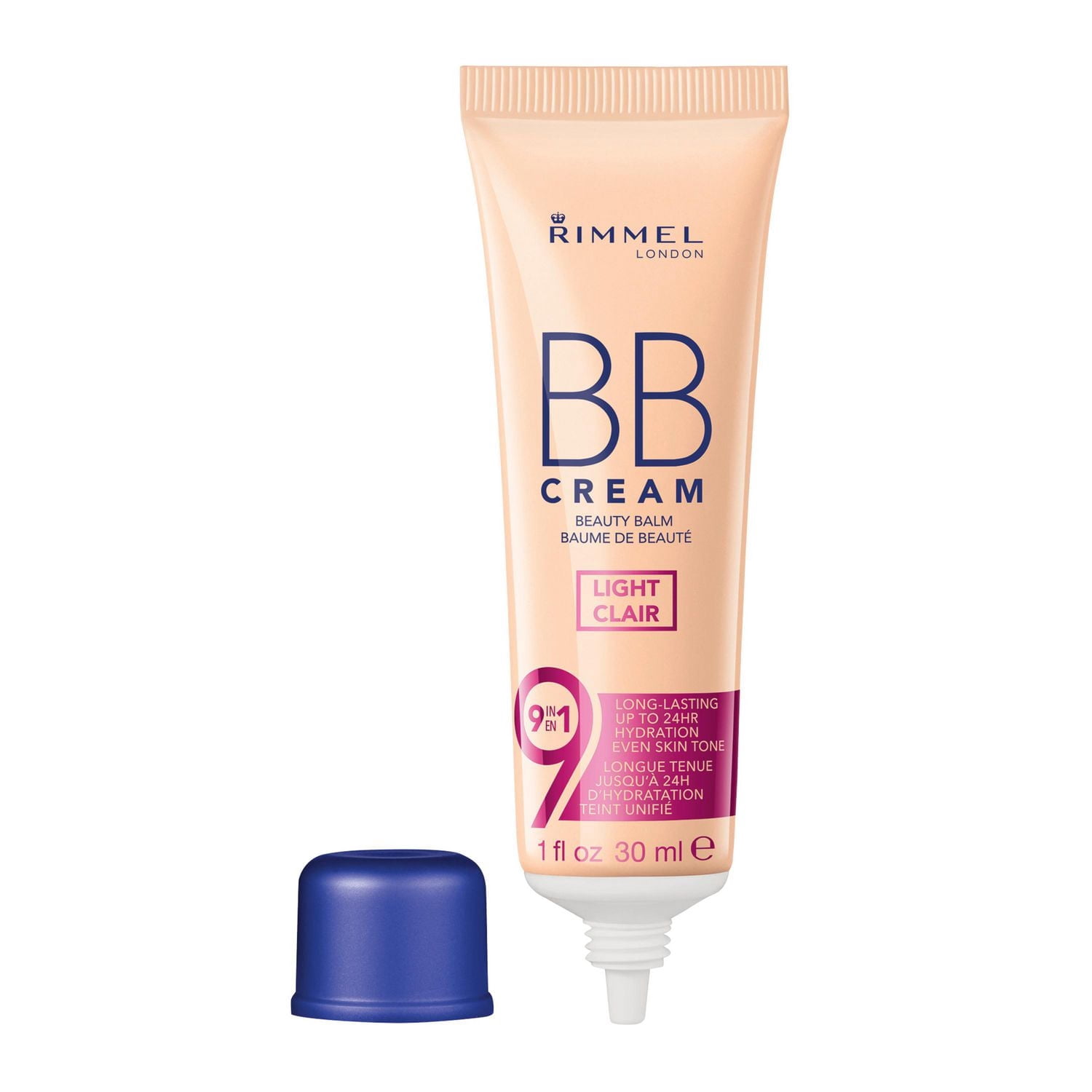 Rimmel BB Crème, 9 en 1 : apprête, hydrate, minimise les pores, dissimule, matifie, éclaircit, légère et facile à estomper, 100% sans cruauté