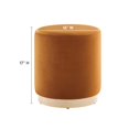 thumbnail image 4 of Modway Tilden 16" Round Performance Velvet Upholstered Ottoman Patio Furniture, 4 of 8