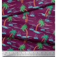 thumbnail image 2 of Soimoi Poly Georgette Fabric Palm Tree & Sailboat Beach Print Fabric by The Yard 42 Inch Wide, 2 of 3