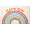 thumbnail image 2 of Rainbow Flocking Bath Mat, Bathroom Rug Water Absorbent Non-Slip Soft Microfiber Carpet Mat for Tub Sink Shower and Bath Room Cute Cartoon Doormat, 24"x16"-Rainbow, 2 of 6