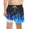 thumbnail image 4 of Maillot de Bain Garçon Uni avec Doublure de Compression Short de Bain Extensible Bleu 7T/7 A-, 4 of 4