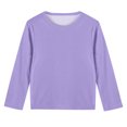 thumbnail image 4 of MeetoTime Girls Long Sleeve Tops Crewneck Solid Color Dressy Tunic Tops Children's Pullover Undershirt, 4 of 5