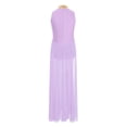 thumbnail image 3 of Moggemol Robe de Danse Sans Manches pour Filles Robe de Danse Contemporaine Fendue Longue Jupe Violette 6, 3 of 4