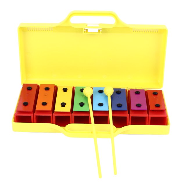 Xylophone pour Enfants, Meilleure Qualité d'Apprentissage Sonore Aluminium Plastique 8 Notes Piel Réglable avec Maillets pour Performance