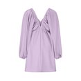 thumbnail image 4 of Gspmoly Robes pour Femmes, Robe à Manches Longues pour Femmes à Col en V Longueur Genou, Robe Aguichant Rétro Ample, Robes de Mariage pour Femmes Offres des Fêtes, 4 of 5