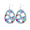 thumbnail image 1 of Creative Easter Leather Earrings Colorful Eggs Party Rabbit Happy Easter Day Decor Bunny Ester Parti Girls Gifts, Style 1, 1 of 3