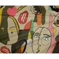 thumbnail image 5 of oneOone Polyester Spandex Beige Fabric Abstract Comic Face Dress Material Fabric Print Fabric By The Yard 56 Inch Wide, 5 of 5