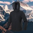 thumbnail image 1 of Mceream Raincoats for Men Casual Solid Color Windbreaker Drawstring Jackets Fashion Functional Pockets Coats Climb Travel Plus Size Outwear Chaqueta TéRmica Para Hombre Black XL, 1 of 8