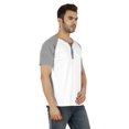 thumbnail image 2 of Inkmeso Short Raglan Sleeve Cotton Lightweight Solid T-Shirts Classic Henley T-Shirt For Mens, 2 of 7
