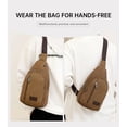 thumbnail image 2 of Mens Retro Fashion Solid Color Canvas Crossbody Bag Durable Stylish Perfect for Travel Daily Use,Brown, 2 of 6