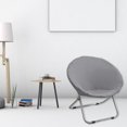 thumbnail image 4 of Round Saucer Chair Slipcover Polyester Fiber Moon Chair Cover for Grey, 4 of 8