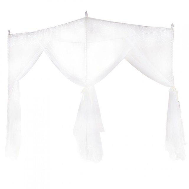 Fyydes Four Corner Mosquito Net, Bedroom Mosquito Netting,Luxury Princess Three Side Openings Post Bed Curtain Canopy Netting Mosquito Net Bedding