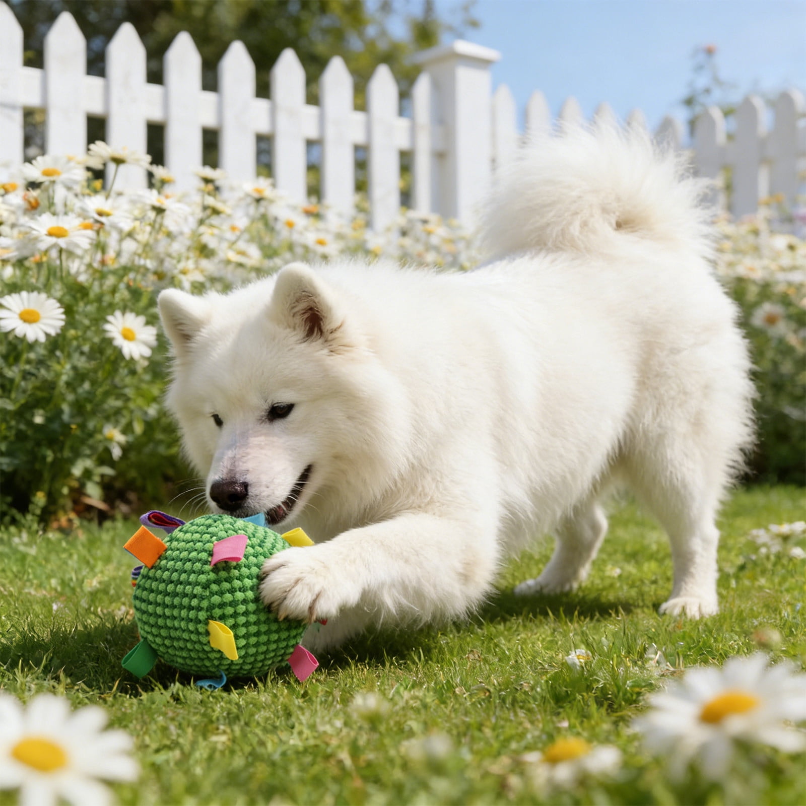 Soft Raddle Lisbinx Pet Plush Rattle Toy Ball for Cats and Dogs, Interactive ...