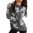 thumbnail image 3 of 2025 Femmes Noël Flocon de Neige Tricoté Hommes Chandail Gilet Chandail Manches Longues Col Rond Gilet Court Haut Col Imprimé Chandail, 3 of 7