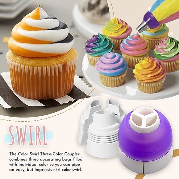 Clearance!Ymkly Baking Supplies,EasyBake Tri-Color Coupler Large Converter Tri-color Butter Cream Coupler Cake,Kitchen Utensils