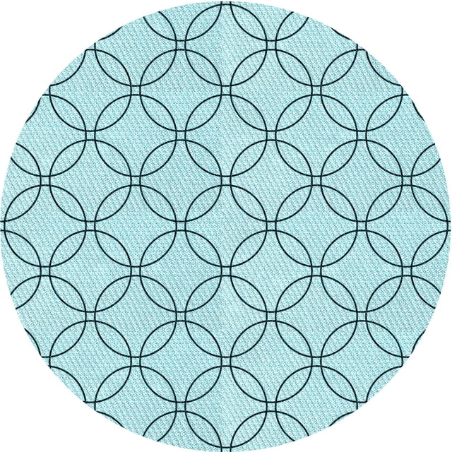 Ahgly Company Tapis d'Intérieur Ronds Transitionnels Lavables à la Machine, Bleu Électrique, 4 Pieds Rond