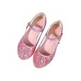 thumbnail image 3 of MAWCLOS Chaussures Mary Jane pour Filles Princesse à Strass, Talon Bloc Épais, Confort, Chaussures Habillées, Bout Rond, Sandales à Talons de Performance, Rose 8C, 3 of 6