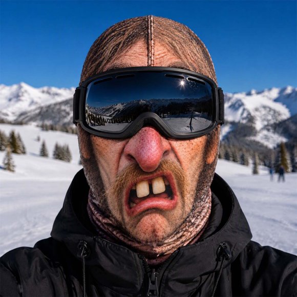 Kadlawus Old Man Ski Mask Men Women Funny Realistic Face Print Balaclava Neck Gaiter for Skiing Snowboarding Cycling Winter Outdoor Sports