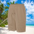 thumbnail image 2 of Plebaso Mens Casual Shorts Drawstring Loose Summer Shorts Solid Color Breathable Beach Vacation Shorts, 2 of 7
