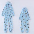 thumbnail image 1 of Solid Color Parent-Child Suit, Long Sleeve Family Pajamas Set, Round Neck Zipper Hoodie, 1 of 6