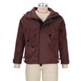 thumbnail image 4 of Pisexur Veste Coupe-Vent Homme Décontractée Unie à Multiples Poches à Capuche à Fermeture Éclair Garde au Chaud à Manches Longues Veste de Randonnée Homme Imperméable Grande Taille Vestes pour Hommes, 4 of 8