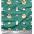 thumbnail image 1 of Soimoi Poly Georgette Fabric Sweet Cat Kids Fabric Prints by Yard 52 Inch Wide, 1 of 3