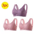 thumbnail image 2 of AherBiu 3pc Plus Size Bras for Women Front Closure Full Coverage Comfort Bralettes Push up Wireless Lingerie, 2 of 7