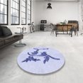 thumbnail image 4 of Ahgly Company Tapis d'Intérieur Lavable en Machine Carré Lavande Bleu, 6 Pieds Carré, 4 of 7