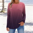 thumbnail image 2 of SROBPTY Longues Chandails à Manches pour Femmes, T-Shirt à Manches Longues à Col Rond avec Imprimé Automnal pour Femmes Gris, TG, 2 of 5