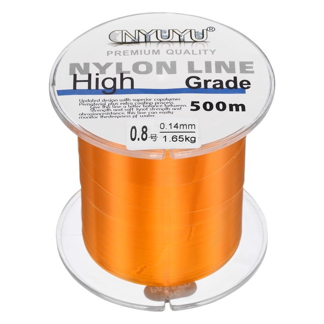 Uxcell 547Yard 3Lb Fluorocarbon Coated Monofilament Nylon Fishing Line Orange