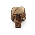 thumbnail image 2 of BLISSFUL STEP Sandales pour Femmes à Talons Épais à Brides Croisées Mules à Bout Ouvert Sandales à Enfiler Léopard 6.5, 2 of 8