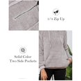thumbnail image 4 of Womens Fuzzy Sherpa Hoodies Pullover Zip Fleece Sweatshirt Outwear, 4 of 8
