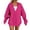 Hot Pink, variant on Hoodies for Women Solid Color Zip Up Hoodie Full Zip Oversize Hooded Sweatshirt Casual Loungewear Women's Sweaters Orange XXL