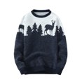 thumbnail image 1 of Pisexur Chandails de Noël pour Hommes Mode Imprimé de Cerf de Noël Chandail Tricoté Décontracté à Manches Longues Col Rond Automne Hiver, 1 of 6