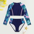 thumbnail image 2 of Girls Swimsuit Rash Guard Swimwear Long Sleeve High Waisted Bikini Set Bathing Suits With UPF50+ Print Short Girls Guard Set Bathing Suits Girls Size 12 Size 12 Swimsuit Tween Bathing Suits Cow Print, 2 of 8