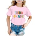 thumbnail image 2 of WEAIXIMIUNG T-Shirts pour Ados Preppy Mode pour Enfants Rentrée Scolaire Saison Imprimé Col Rond Manches Courtes T-Shirt Décontracté Haut (10), 2 of 4