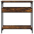 thumbnail image 2 of vidaXL Console Table with Shelf Smoked Oak 29.5"x11.4"x29.5" Engineered Wood, 2 of 6