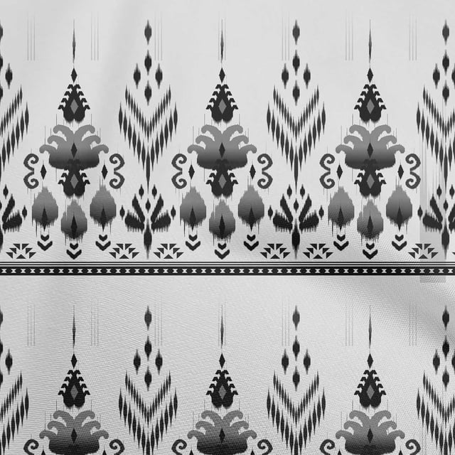 oneOone Tissu Gris en Polyester Lycra Ikat Tissu pour Robe Tissu Imprimé Tissu au Mètre 56 Pouces de Large