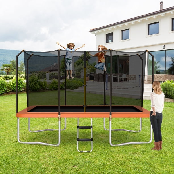Gymax 8 x 14 FT Rectangular Recreational Trampoline W/ Safety