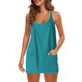 thumbnail image 4 of TIMIFIS Robe Courte d'Été pour Femme Vert Menthe, Robe de Tennis Décontractée pour l'Entraînement avec Short, Sans Manches, Robes Sport, Ensemble 2 Pcs avec Poches - Printemps/été, 4 of 8