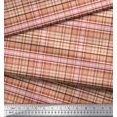 thumbnail image 2 of Soimoi Georgette Viscose Fabric Plaid Check Printed Fabric 1 Yard 42 Inch Wide, 2 of 3